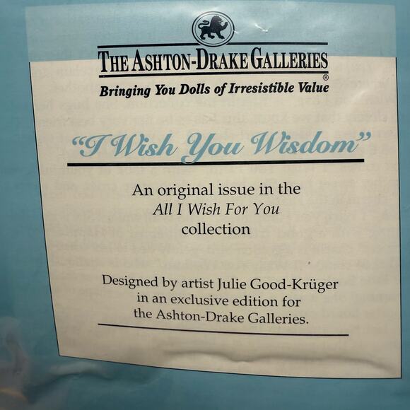 Ashton-Drake “I Wish You Wisdom” Porcelain Baby Doll Julie Good Kruger 1995 - Picture 5 of 10